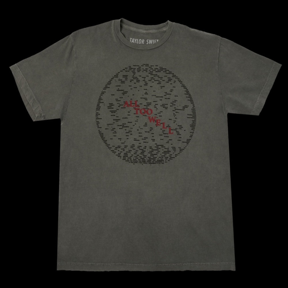NWT Taylor Swift All Too Well Lyrics Gray T-Shirt